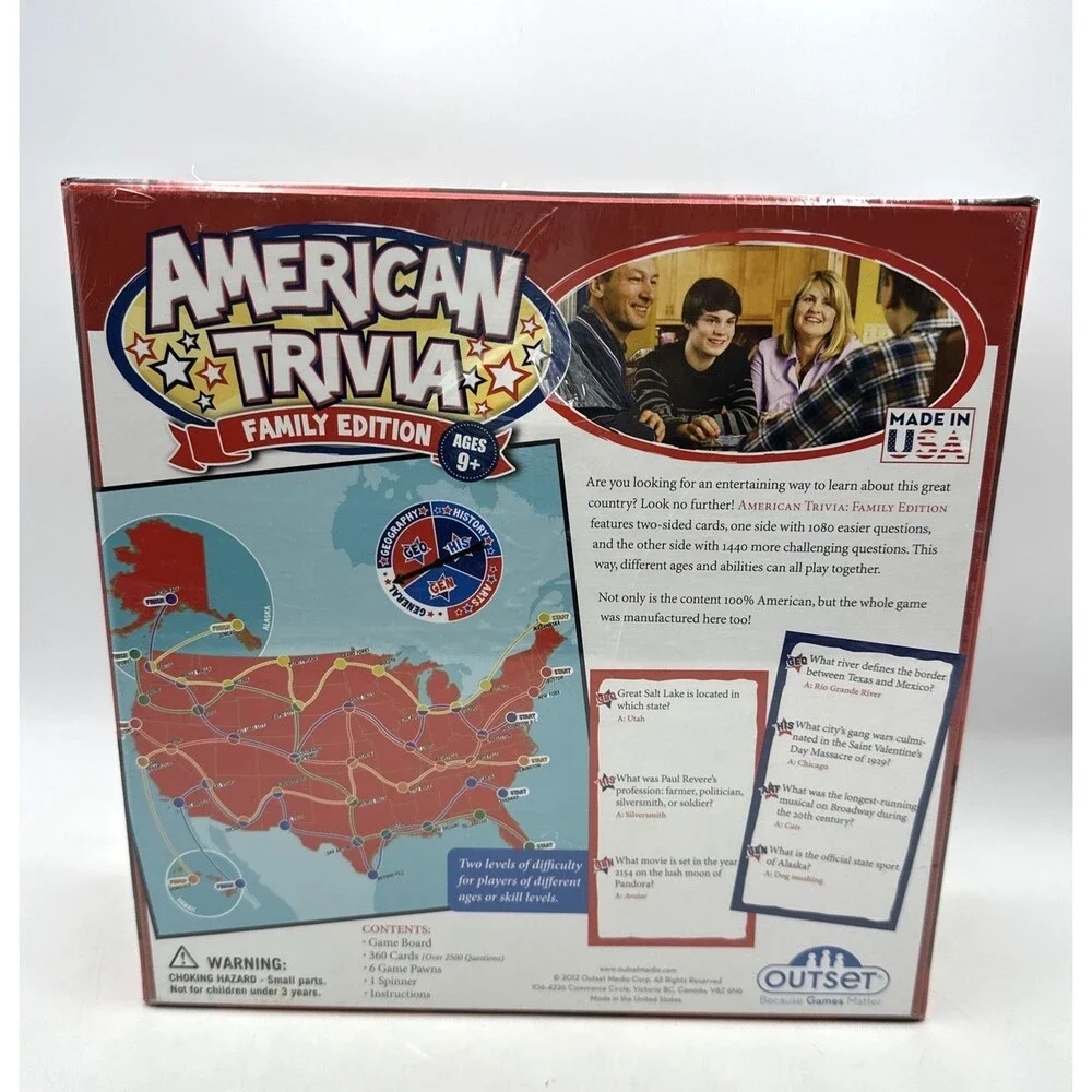 American Trivia Family Edition Board Game NEW SEALED